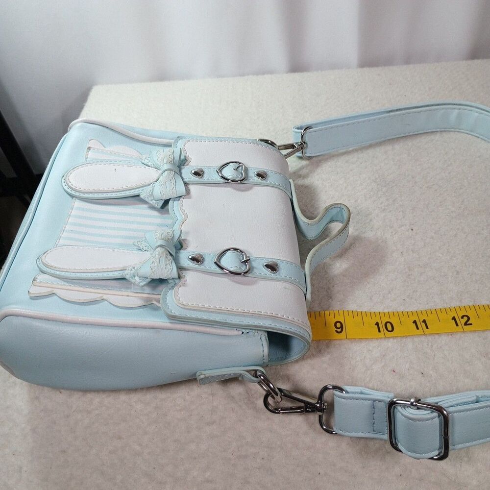 Hot Topic Pastel Blue Bunny Ear Crossbody Bag Sweet Society Blue & White Kawaii - Picture 12 of 16